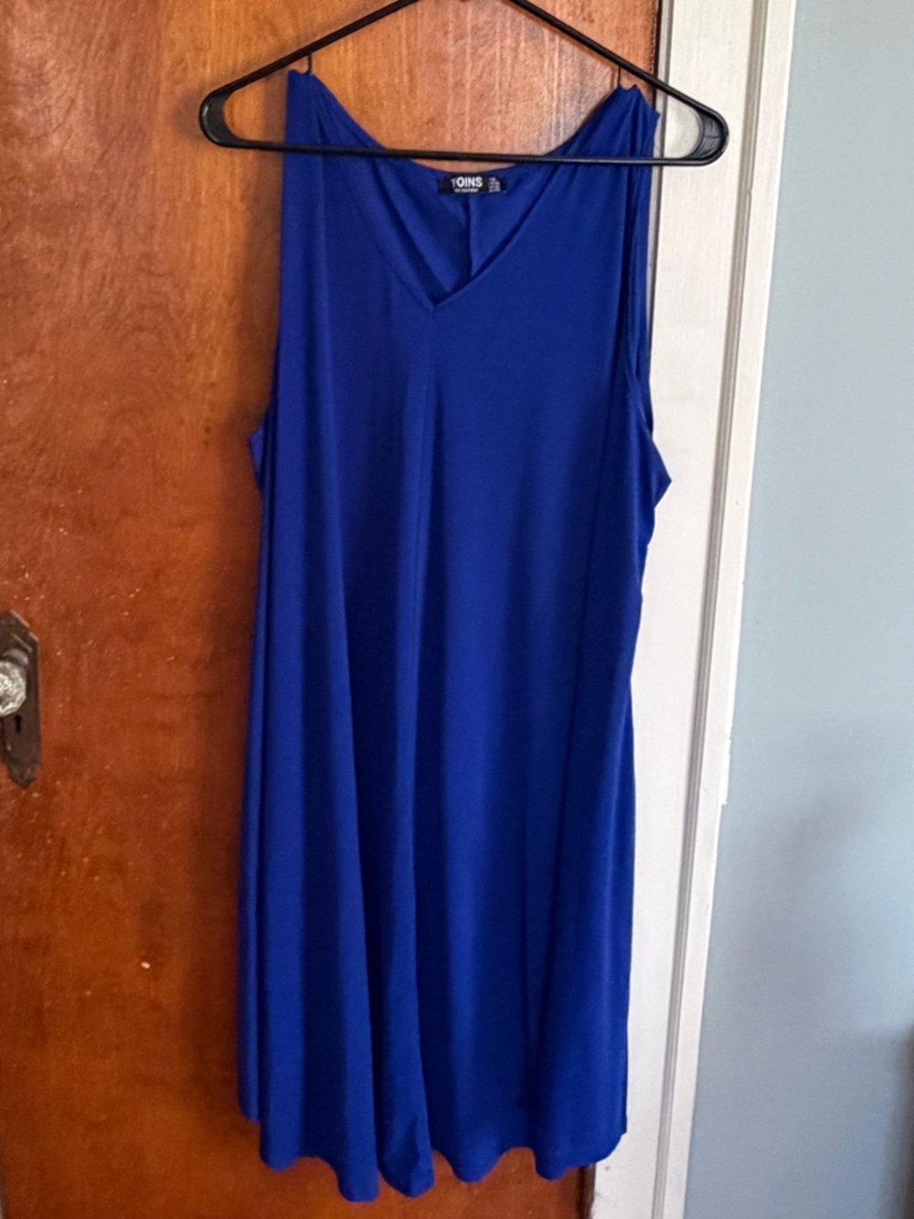 YOINS Royal Blue Sleeveless V-Neck Swing Dress
